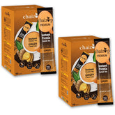 Chaizup Premium 1 Min Instant Ginger Tea Premix - Pack Of 2 X 140gm, 4.9 Ounce Each, 20 Sachets | Just Add Hot Water - Assam Adrak Chai Powder | Low Caffeine, No Added Color - Home Like Tea